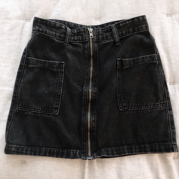 Urban Outfitters Dresses & Skirts - Urban Outfitters black zip-up denim utility skirt